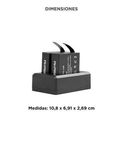 Baterías Recargables Akaso 1350 mAh Cargador Doble USB Compatible Cámara Brave 7 LE - 3