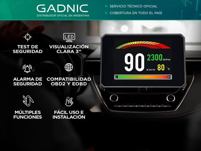 Computadora Automotor Universal Gadnic Reloj Temperatura Motor Obd2 Outlet - 1