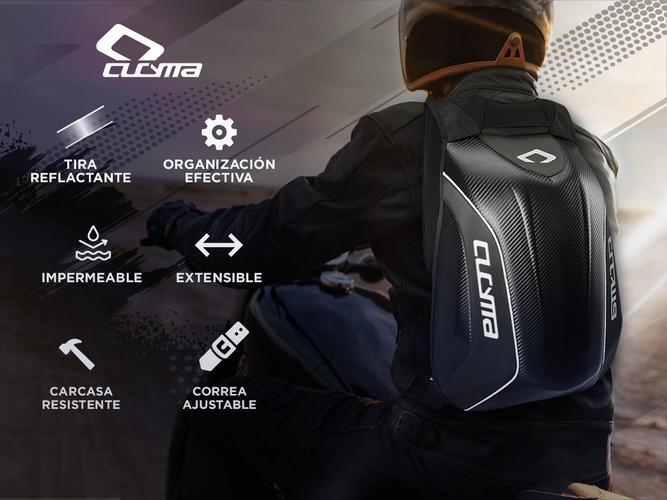Mochila Para Moto Semi Rígida Cucyma CB-1908 Porta Casco Expandible - 1
