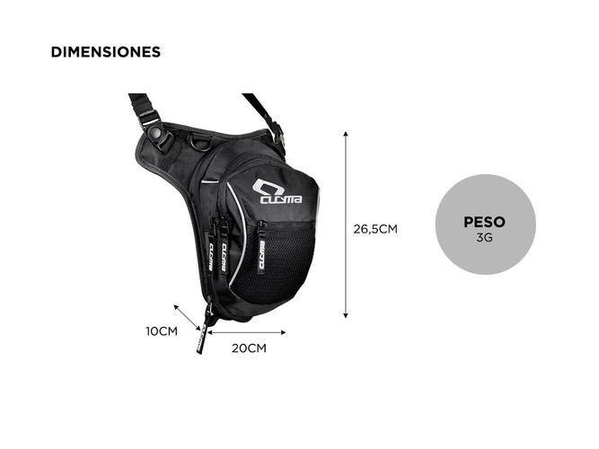 Muslera CUCYMA CB-1605 Expansible 2,8L a 4,6L Riñonera Táctica Para Moto - 4