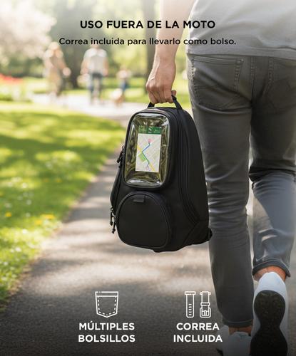 Bolso De Tanque Para Moto Gadnic TB500-S Magnético Con Compartimento Para Celular - 4
