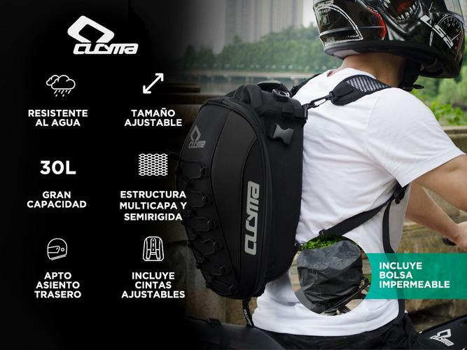 Bolso Trasero Para Moto Cucyma CB-20808 Mochila Porta Casco Semi Rígido Impermeable - 1