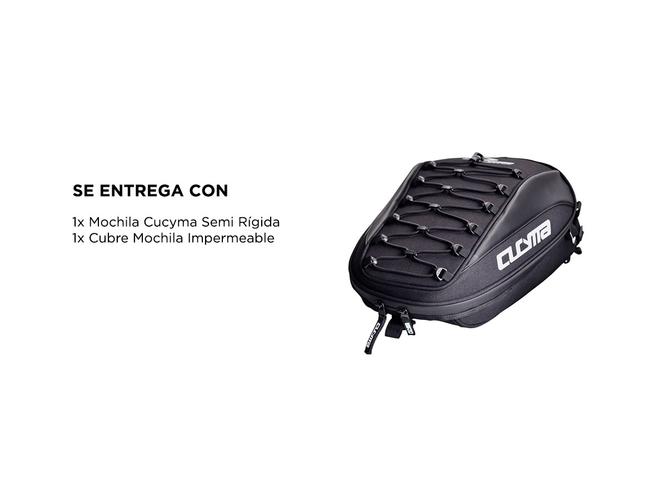 Bolso Trasero Para Moto Cucyma CB-20808 Mochila Porta Casco Semi Rígido Impermeable - 5
