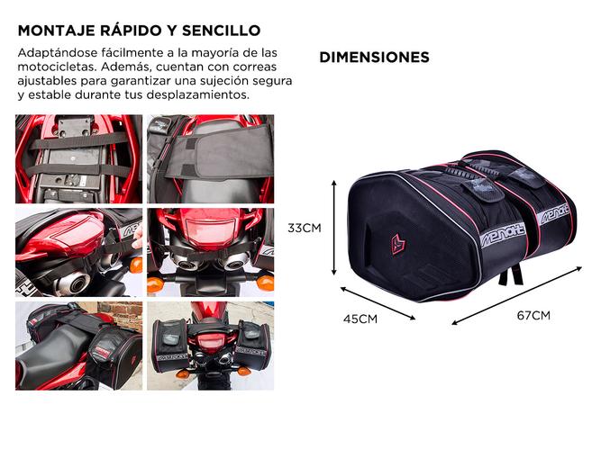 Alforjas Rígidas Impermeables y Expandibles MENAT MB-016 Para Moto - 4