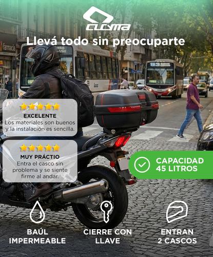 Baúl Para Moto 45 Litros Cucyma JDR698 Para 2 Cascos Base Metálica - 1