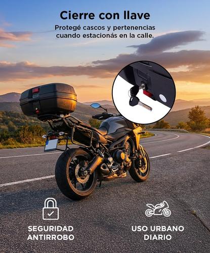 Baúl Para Moto 45 Litros Cucyma JDR698 Para 2 Cascos Base Metálica - 2