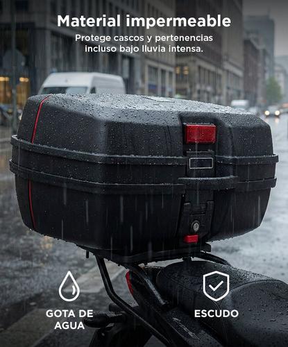 Baúl Para Moto 45 Litros Cucyma JDR698 Para 2 Cascos Base Metálica - 4