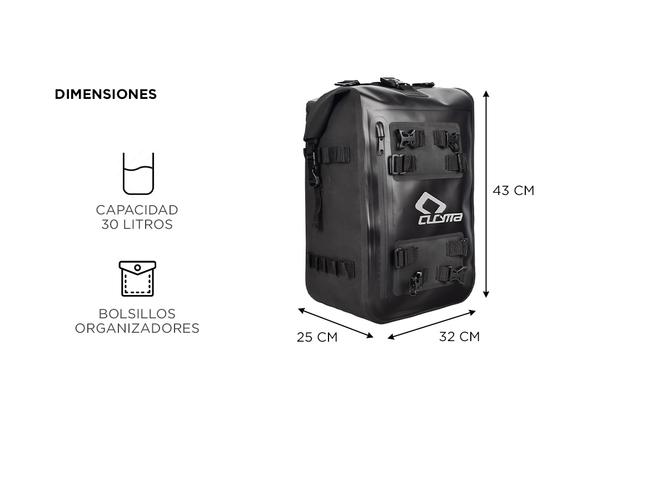 Bolso Trasero Moto y Mochila Cucyma 30 Litros Impermeable Modular Estanco - 4