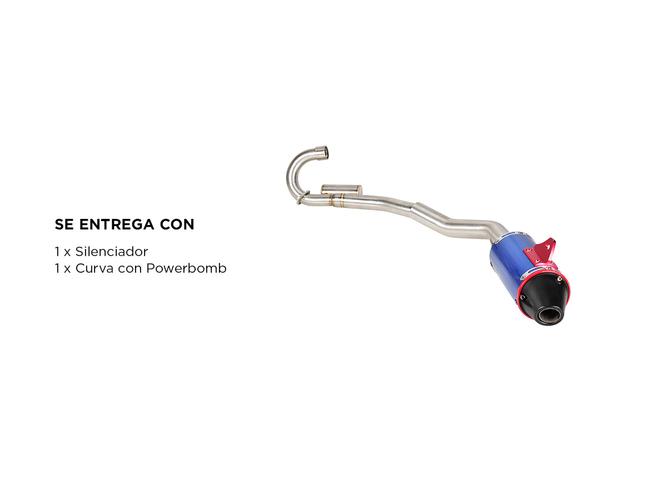 Escape Para Moto Tipo Powercore 3 Para Honda Tornado Xr250 Completo Con Curva Y Powerbomb - 4
