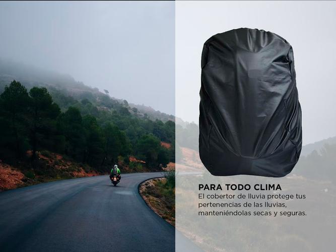 Mochila Para Moto Semi Rígida Portacasco Gadnic MBP48-ST Con Cobertor Lluvia - 4