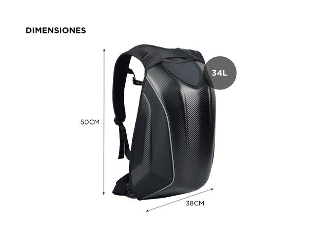 Mochila Para Moto Semi Rígida Portacasco Gadnic MBP48-ST Con Cobertor Lluvia - 5