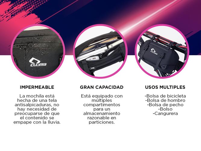 Riñonera Táctica Ideal Para Moto Bici Cucyma CB-Z2206 Impermeable Múltiples Enganches - 2