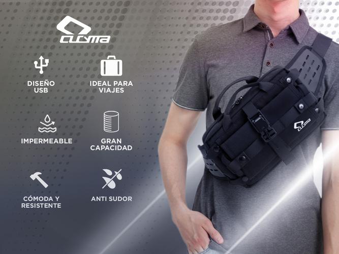 Riñonera Táctica Ideal Para Moto Bici Cucyma CB-Z2208 Impermeable Puerto USB Múltiples Enganches y Bolsillos - 1
