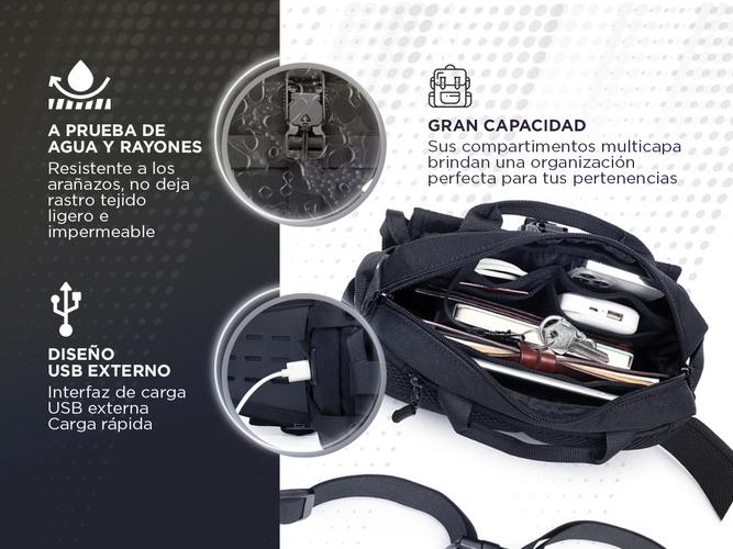 Riñonera Táctica Ideal Para Moto Bici Cucyma CB-Z2208 Impermeable Puerto USB Múltiples Enganches y Bolsillos - 2