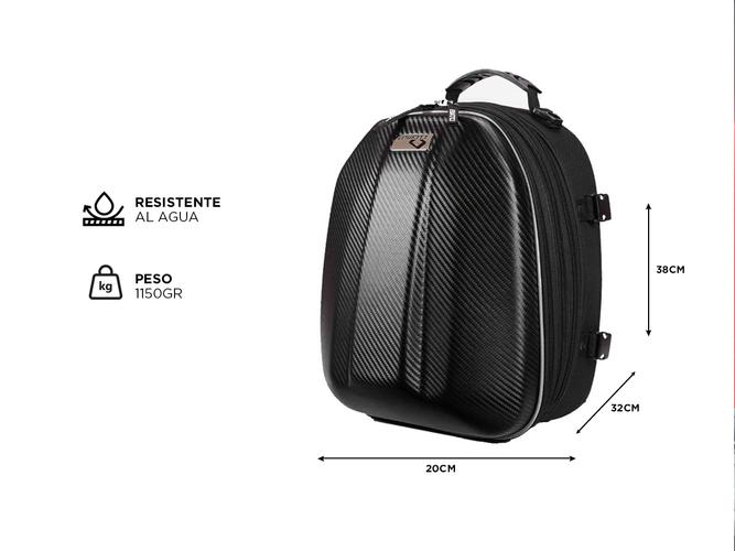 Bolso Trasero Para Moto Cucyma CB-1901 Mochila Porta Casco Semi Rígido Impermeable - 4