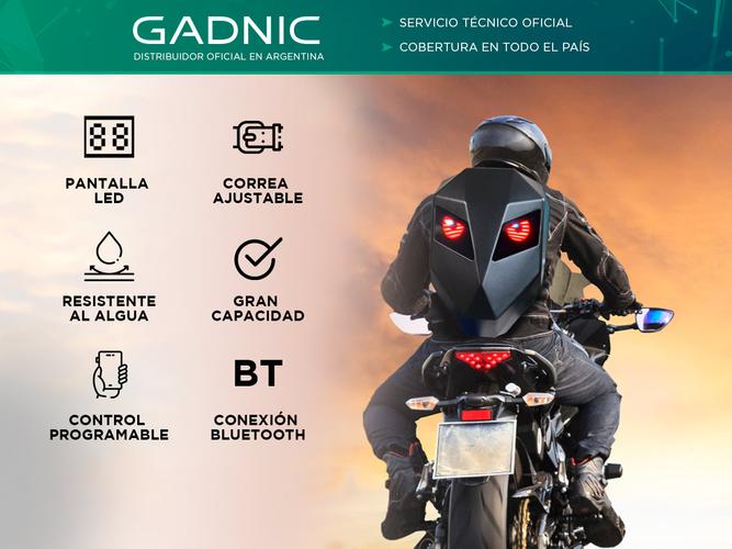 Mochila Para Moto Gadnic Pantalla Led Porta Casco Semi Rígida - 1