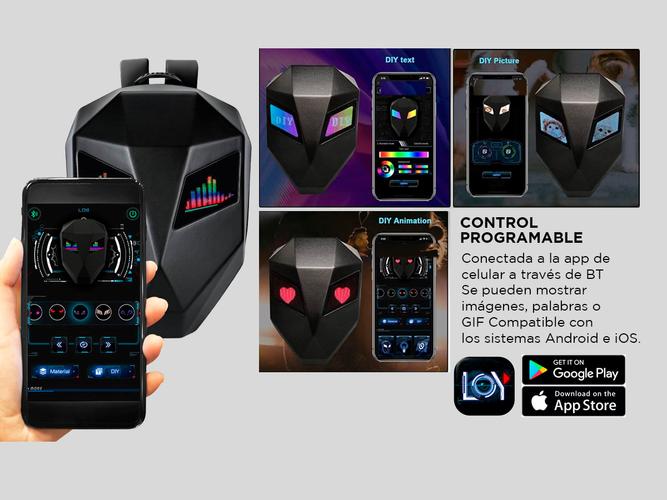 Mochila Para Moto Gadnic Pantalla Led Porta Casco Semi Rígida - 2
