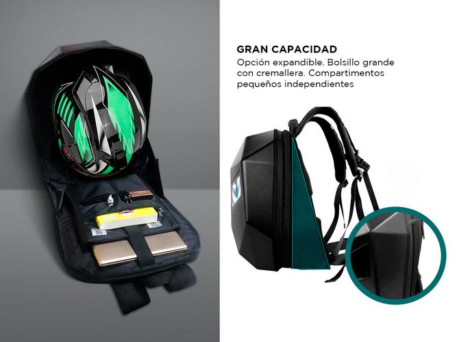 Mochila Para Moto Gadnic Pantalla Led Porta Casco Semi Rígida - 3