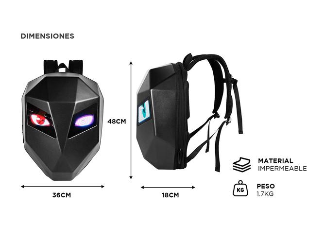 Mochila Para Moto Gadnic Pantalla Led Porta Casco Semi Rígida - 4