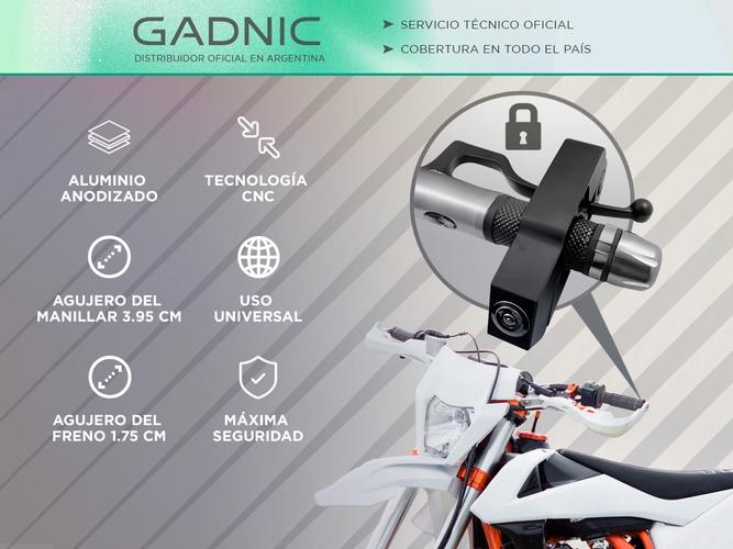 Traba Manija De Freno Para Moto Gadnic Candado Universal Aluminio Anodizado - 1