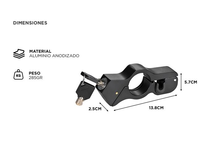 Traba Manija De Freno Para Moto Gadnic Candado Universal Aluminio Anodizado - 3