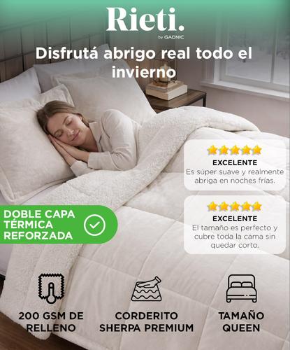 Acolchado Edredón RIETI By Gadnic Queen Reversible Corderito - 1