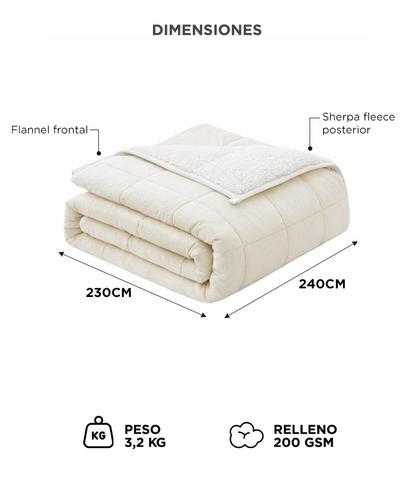 Acolchado Edredón RIETI By Gadnic Queen Reversible Corderito - 5