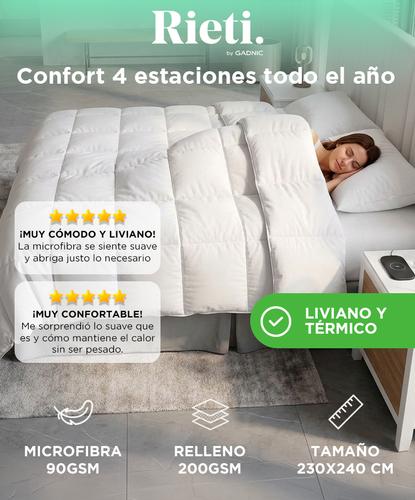 Acolchado RIETI By GADNIC 4 Estaciones Queen 230x240 Blanco Microfibra  - 1