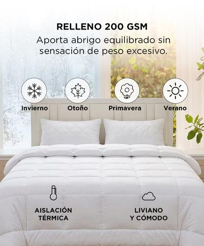 Acolchado RIETI By GADNIC 4 Estaciones Queen 230x240 Blanco Microfibra  - 3