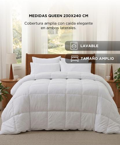 Acolchado RIETI By GADNIC 4 Estaciones Queen 230x240 Blanco Microfibra  - 4