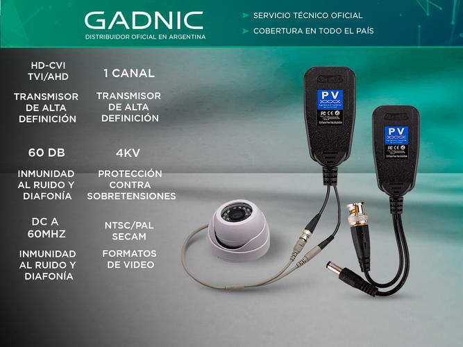 Trasmisor Balun pasivo de vídeo de alimentación Gadnic Datos Audio - 1