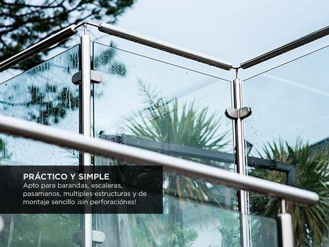 Clip Pinza Para Vidrio Gadnic Acero Inoxidable 10mm - 2