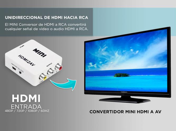 Conversor Hdmi A Rca Av Adaptador Tv Tubo Convertidor 1080 - 2