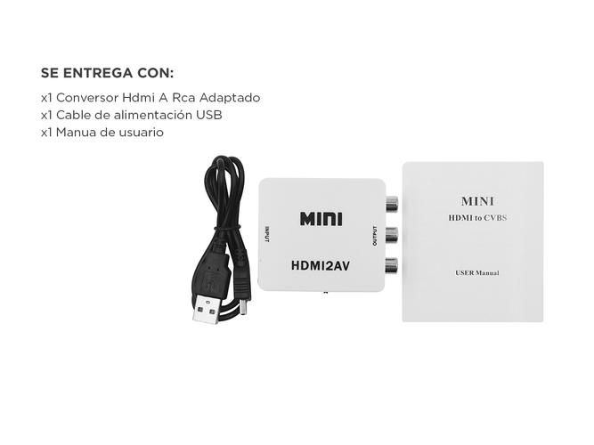 Conversor Hdmi A Rca Av Adaptador Tv Tubo Convertidor 1080 - 5
