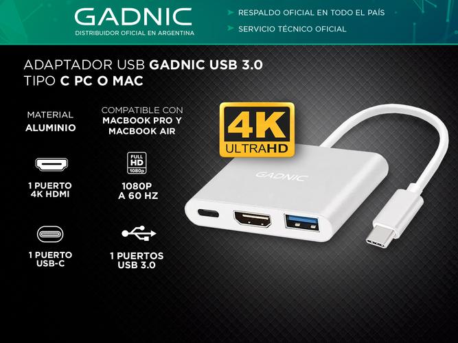 Adaptador Usb Gadnic Usb 3.0 Tipo C PC o Mac - 1