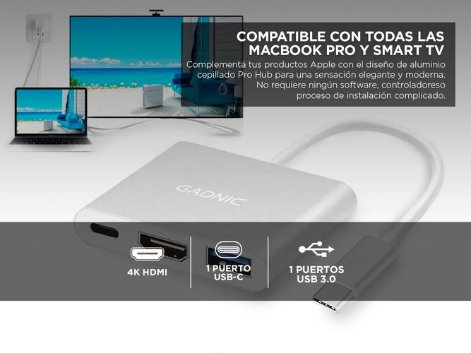 Adaptador Usb Gadnic Usb 3.0 Tipo C PC o Mac - 3
