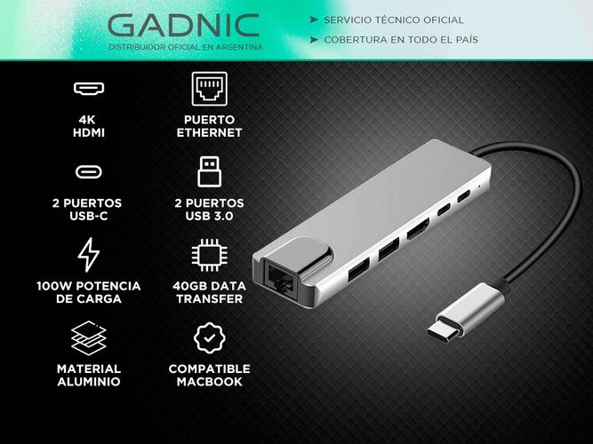 Adaptador USB C Hub Para Mac Apple 6 en 1 - 1