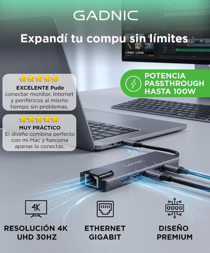 Adaptador USB C Hub Para Mac Apple 6 en 1 - 1