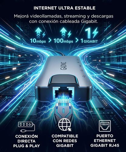 Adaptador USB C Hub Para Mac Apple 6 en 1 - 3