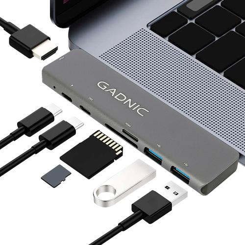 Adaptador USB C Hub Para Mac Apple 7 en 2 - 0