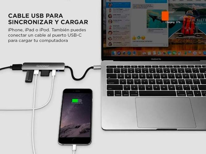 Adaptador USB C Hub Para Mac y Pc 4 en 1 Usb C - HDMI - Usb 3.0 - 4