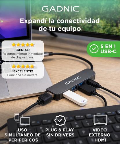 Adaptador USB C Hub Para Mac y Pc 4 en 1 Usb C - HDMI - Usb 3.0 - 1