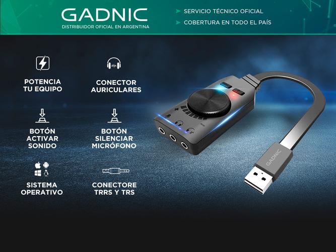 Placa Sonido USB GADNIC AD22V Usb Auxiliar Auricular Micrófono - 1