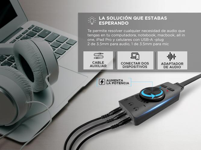 Placa Sonido USB GADNIC AD22V Usb Auxiliar Auricular Micrófono - 2