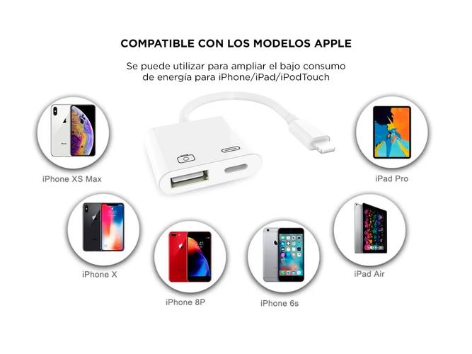 Adaptador para iPhone iPad Lightning Gadnic Usb Cámara Y Carga - 3
