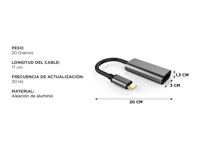 Adaptador USB Tipo A C Gadnic HB-RJ27 Hdmi 4k - 3