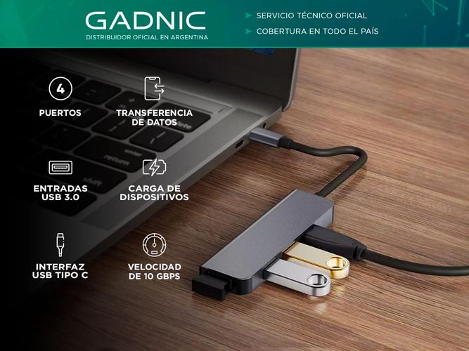 Adaptador USB-c 4 Puertos USB 30 Gadnic SYUE7 Multidispositivos - 1