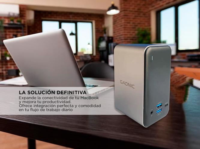 Hub Estación de acoplamiento USB C Gadnic monitor dual Windows Mac - 2