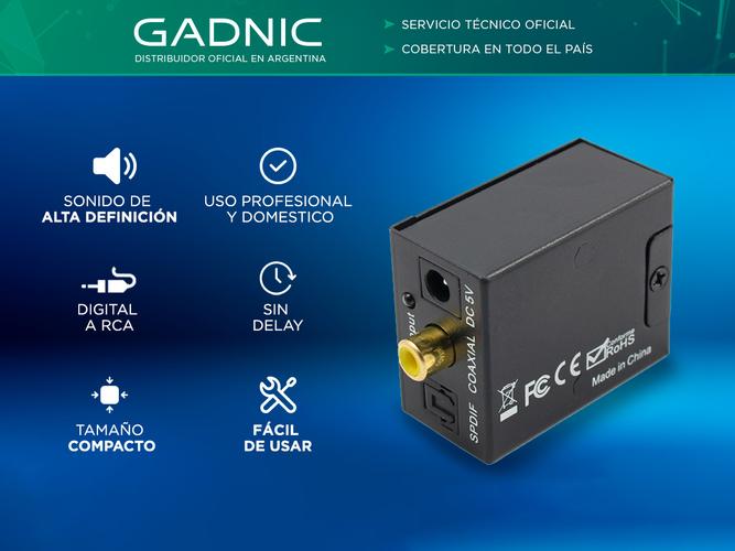 Conversor de Audio Gadnic de Digital a Analogico + Cable de 1mts - 1
