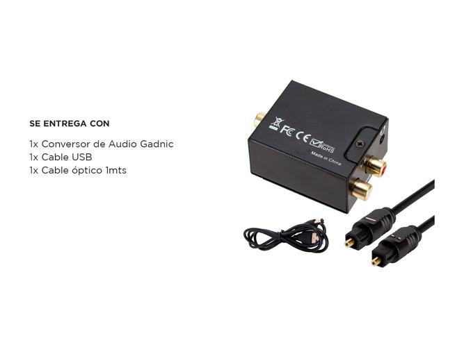 Conversor de Audio Gadnic de Digital a Analogico + Cable de 1mts - 4